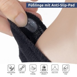Footstar Sneak-it! Women's and Men's Socks (6, 10 or 12 Pairs) No Show Footies with Anti-Slip, 6 pairs of black neon