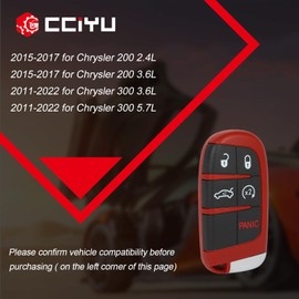 cciyu Key Fob Shells Case 2019-2022 for Dodge Charger 3.6L 2019-2022 for Dodge Charger 5.7L 5 Buttons