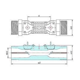 AUDIOWELL Ultrasonic Flow Sensor with Plastic Pipe HS0017 for Water Meter DN25 Ultrasonic Meter