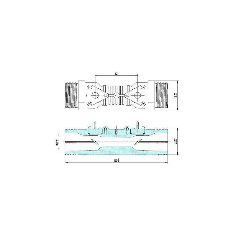 AUDIOWELL Ultrasonic Flow Sensor with Plastic Pipe HS0017 for Water