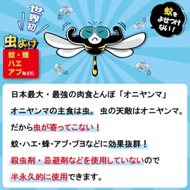 (Official) Eikyu Onyanma-kun Onyanma-kun Authentic Japanese Insect Repellent, Bee Repellent, Made in Japan, Realistic Oniyama Model, Entryway, Balcony, Camping, Outdoors, Pesticide Free, Safety Pin Attachment, 1 Piece