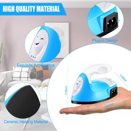 Mini Heat Press Small Iron Portable Heat Press Machine Mini Craft Iron with Charging Base Accessories for DIY T-Shirts, Shoes, Bag and Hats Heat Transfer Vinyl Projects (Blue)