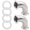 Aienxn 2PCS 1.5" Tube OD 304 Stainless Steel Sanitary Ferrule