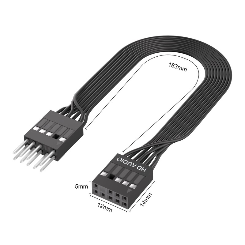 9 Pin Motherboard Front Audio Extension Cable 20cm(7.9in) Male to