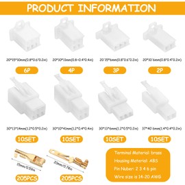 490 Pcs 2.8mm 2 3 4 6 Pins Automotive Electrical Connectors, Car Wire Connector Pins Terminal Kit, Electric Wire Terminals, Car Wiring Connectors Housing Pin Header Crimps for Cars Motorcycle Bike