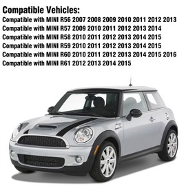 Adzfel 2PCS Compatible with MINI Cooper Mirror Cover R55 R56 R57 R58 R59 R60 R61 2007-2016, Left Right Side Mirror Caps Rearview MirrorCover Cap Replacement, Manual Folding Mirrors Only - Glossy Black