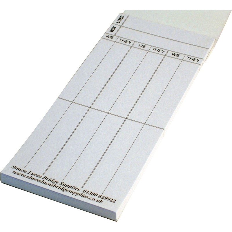 Simon Lucas Designer Bridge Score Pad - Rubber Bridge