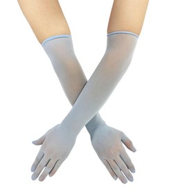 TAIKMD Guantes de noche de malla transparente para mujer, Azul / Patchwork, Talla única