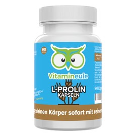 L-Proline Capsules - High Dose - 500 mg L-Proline - Quality from Germany - No Additives - Vegan - Laboratory Tested - Important Amino Acid - for Protein Synthesis & Collagen Synthesis - Vitamineule®