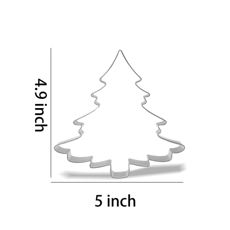 Keewah Christmas Tree Cookie Cutter, 5”, Stainless Steel