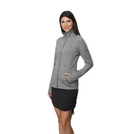 LizardHead Ladies Acadia Hoodless Full Zip Jacket with UPF 40 sun protection (US, Alpha, Small, Regular, Regular, Gray)