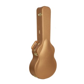 Crossrock Wooden Case-Fits OM/000-14 Fret Acoustic Guitars - Luxury Gold