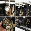 EGLGCC Vintage Floral Shower Curtain, Black Gold, 12 Hooks, 60"