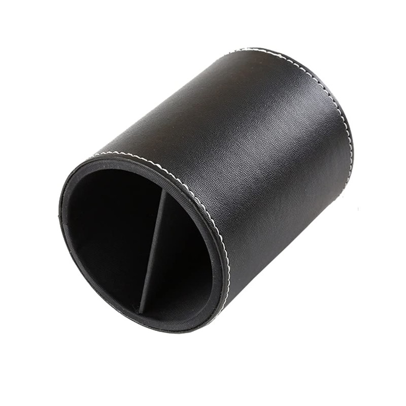 Black PU Leather Makeup Brush Case Holder with Lock Lid