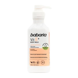 Babaria - Crema Hidratante Corporal con Vitamina E | Apto Para Pieles Sensibles | Hidrata y repara la barrera cutánea | Body Lotion que Unifica el tono de la piel | Piel suave y calmada | Textura ligera de rápida absorción | 500 ml
