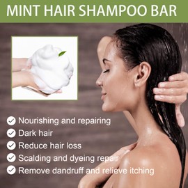 Hair Regrowth Shampoo Bar,2PCS Mint Shampoo Soap, Anti Hair Loss, Anti Dandruff & Anti Itching,Organic Shampoos Soap for Promotes Hair Growth (One Size, Mint)