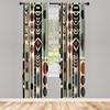 Ambesonne Bohemian Window Curtains Pack of 2, Mid Century Modern