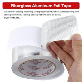 Ealyder Tape 3in x 82ft Adhesive Aluminum Foil Heat Shield Tape, Fiberglass Thermal Insulation Reflective Material for Pipe, Duct, Exhaust, HVAC and High Temp Protection, 5.91MIL
