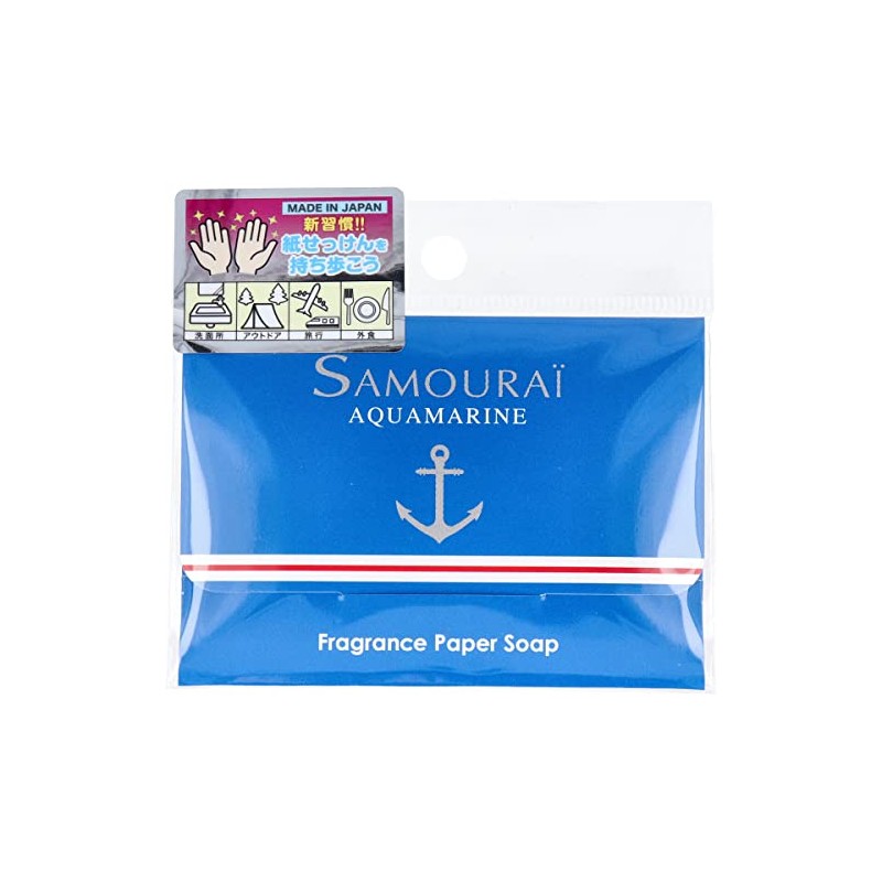 Samurai Aquamarine Fragrance Paper Soap, Pack of 30