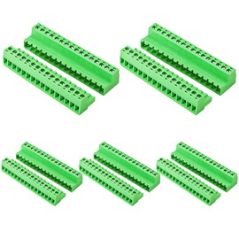 Willwewon Set of 5 16 Pin 2EDGRK 5.08 mm Pitch Pluggable PCB Screw Terminal Connector for Socket Panel Mount