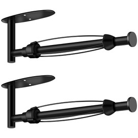 MGahyi Paper Towel Holder Under Cabinet, Single Hand Operable Wall Mount with Damping Effect, Self-Adhesive or Drilled for Kitchen Bathroom(Black 2pcs)