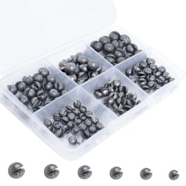 125PCS Split Shot Fishing Weights Round Removable Fishing Sinkers for Fly Bass Fishing Casting 6 Sizes