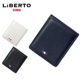 Liberto Edwin Men's Genuine Cowhide Leather Bifold Wallet Simple Business Casual, navy