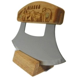 Inupiat Birch Alaska Cutlery Ulu Knife Animal Collage Wildlife