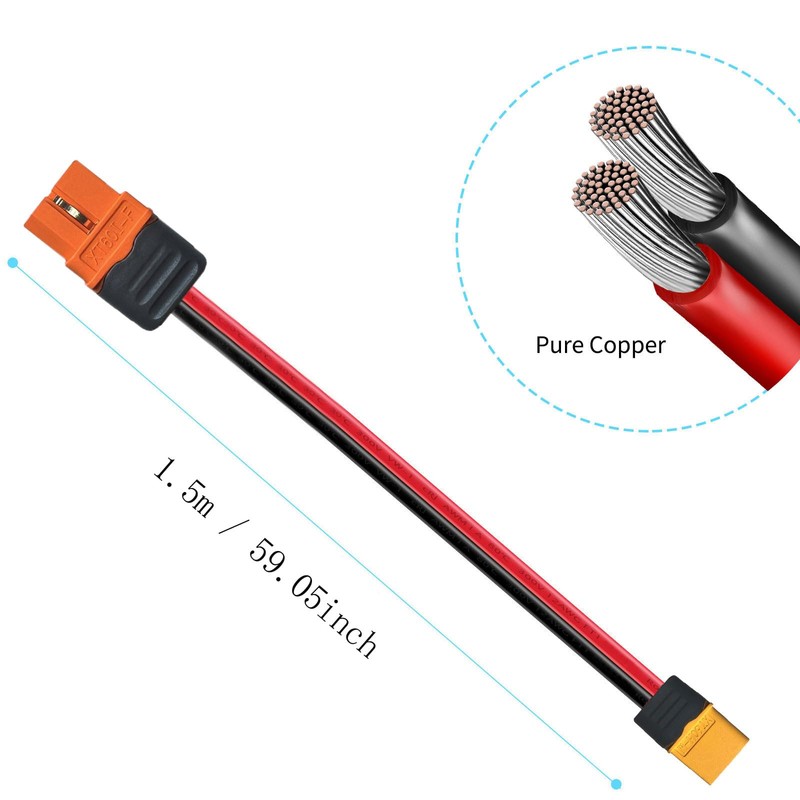 ZkeeShop XT60i to XT60 Male Cable 10AWG Extension Cable Compatible