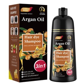 Chestnut Brown Hair Dye Shampoo 3 in 1 for Women & Men 100% Gray Hair Coverage - Herbal Ingredients Natural Plant Hair Color - Hair Dye in Minutes 500ML