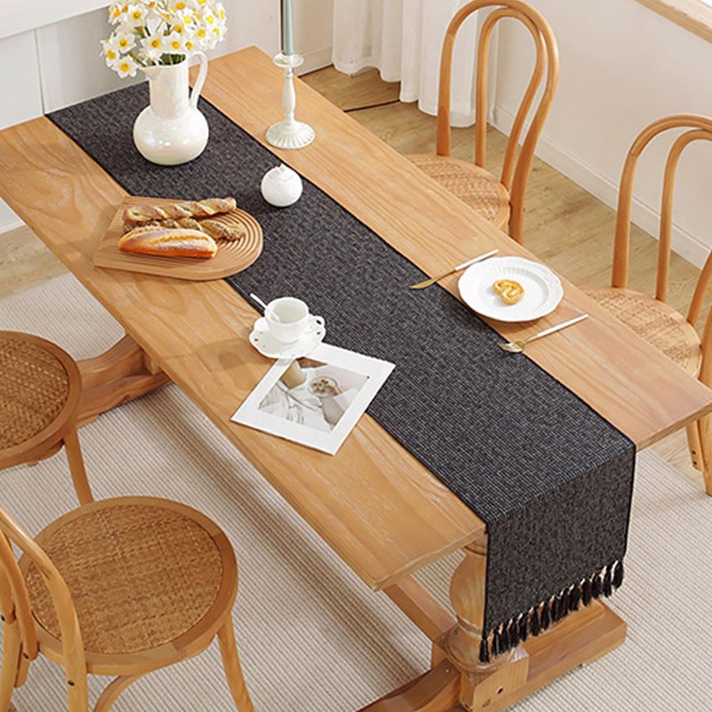 Black Table Runners 13 x 120 Inches Long Rustic Table