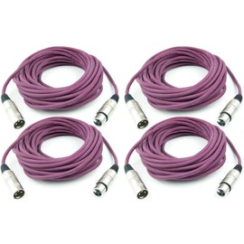 Adam Hall Cables K3MMF1000PUR Microphone Cable 10 m Purple XLR Female to XLR Male DMX Audio Cable 3-Pin 10 m Purple 4 Pieces