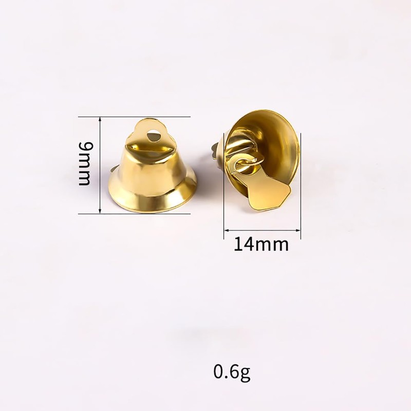 100 Pcs Small Golden Liberty Bells Christmas Jingle Bells Craft