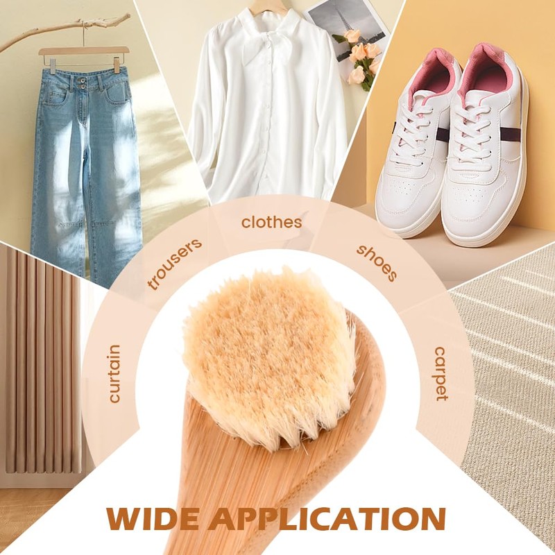 Laundry Stain Brush, Natural Soft Boar Bristles