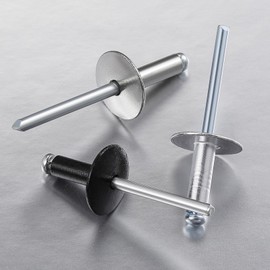 Wensilon(100 pcs) 3/16 * 5/8" Large Cap Open End Stainless Steel Blind Rivets,5 * 16 Blind Rivet
