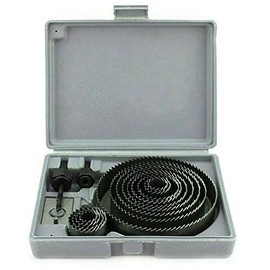 Hole Saw Drill Bit Kit 16pc w/ Mandrels Saws w/ Case Wood Plastic Sheet Metal