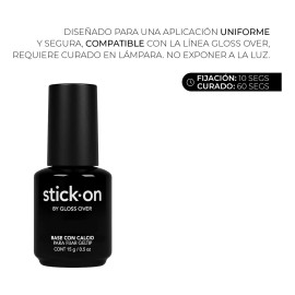 Gloss Over stick on base con calcio para pegar geltip
