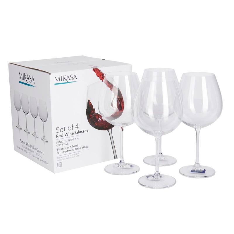 Mikasa Julie Red Wine Glass, 25-Ounce, Set of 4