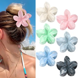 6 Pack Flower Hair Clips for Women, Flower Claw Clips for Thick Thin Hair, Cute Hair Barrettes Elegant & Durable, Fashion Hair Accessories Stylish Hair Claw Clips for Women & Girls (Assorted Colors)