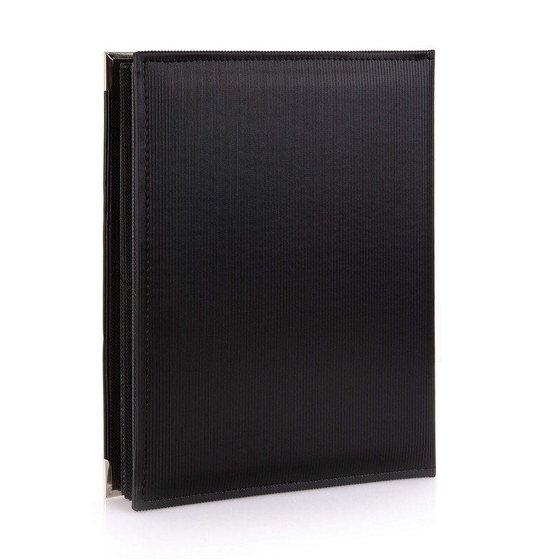 Kenro Black Textured Photo Album with Silver Corners for 200