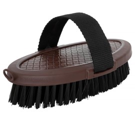 START Pferdebürste mit Band – Ergonomische Pflegebürste für Pferde – Striegel mit Riemen & weichen Borsten – Ideal für Fellpflege und Fellwechsel (Braun)