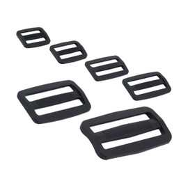 Clamp ladder buckles for 38 mm wide webbing straps, 10 pieces, in black, made of plastic, ladder strap for threading, replacement web buckle, web tag repair, backpack clip, webbing strap