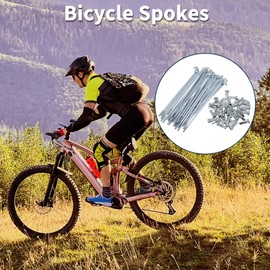 TUCKBOLD Bicycle Spokes Bike Wheel Spokes Silver Tone Nipple 1 Set 13G 94mm Length 45 Steel Galvanized
