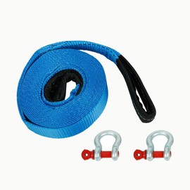 TYFYB 2" x 20 Ft Tow Strap Rope with W/ 2 D-Ring Hook 20000 LB Towing Recovery for Car Truck Jeep ATV SUV