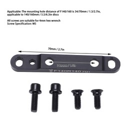 Disc Brake Adapter 140mm/160mm Front/Rear Flat Brake Caliper to Flat Mount Disc Brake Bracket Bicycle Accessories (Pack of 2, F 140/160mm)