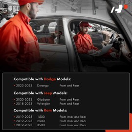 A-Premium 4-PC Reverse Backup Parking Assist Sensor Compatible with Select Ram, Jeep & Dodge Models - 1500/2500/3500 2019-2023, Wrangler 2018-2023, Gladiator 2020-2023, Durango 2023