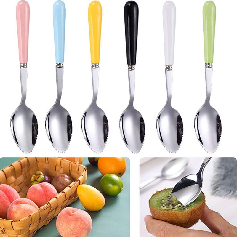 Goeielewe Grapefruit Spoons with Round Serrated Edges for Citrus Kiwi