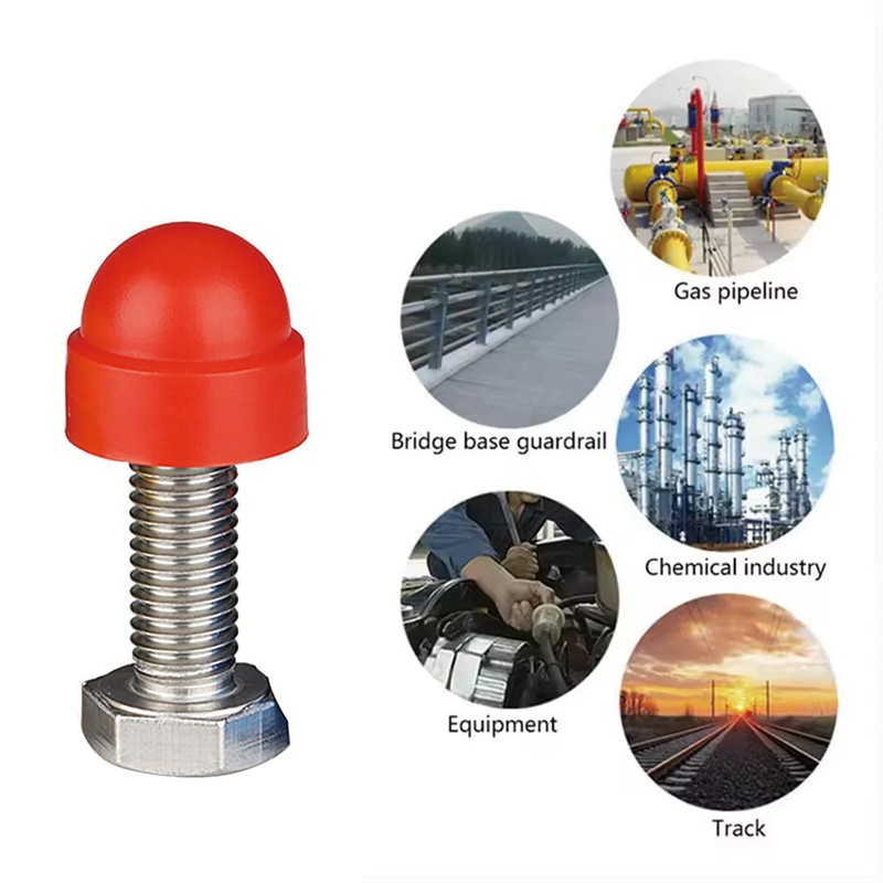 M6 Plastic Nut and Bolt Protection Dome Cover, Red Hex