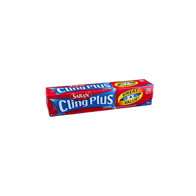 Saran Cling Plus Plastic Wrap, 200 Sq Ft, 1 Count