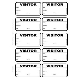 TSO 500 Badge (@ 14 Cents Each) Visitor Sign in Security Book Confidential Register with 3" X 2" Peel Off Destination Badges - Spiral Bound with 500 Badges (Black Non-Expiring)